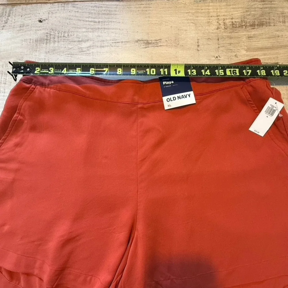 Old Navy Playa High-Rise Shorts XL Burnt Orange 4 Inch Inseam Rayon NWT